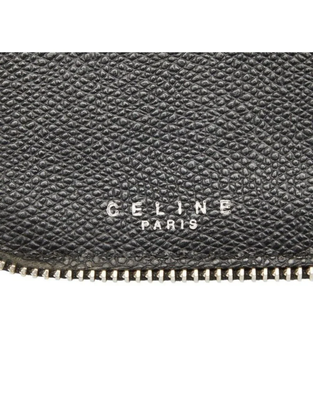 Celine Zip Around Wallet Second Black Leather